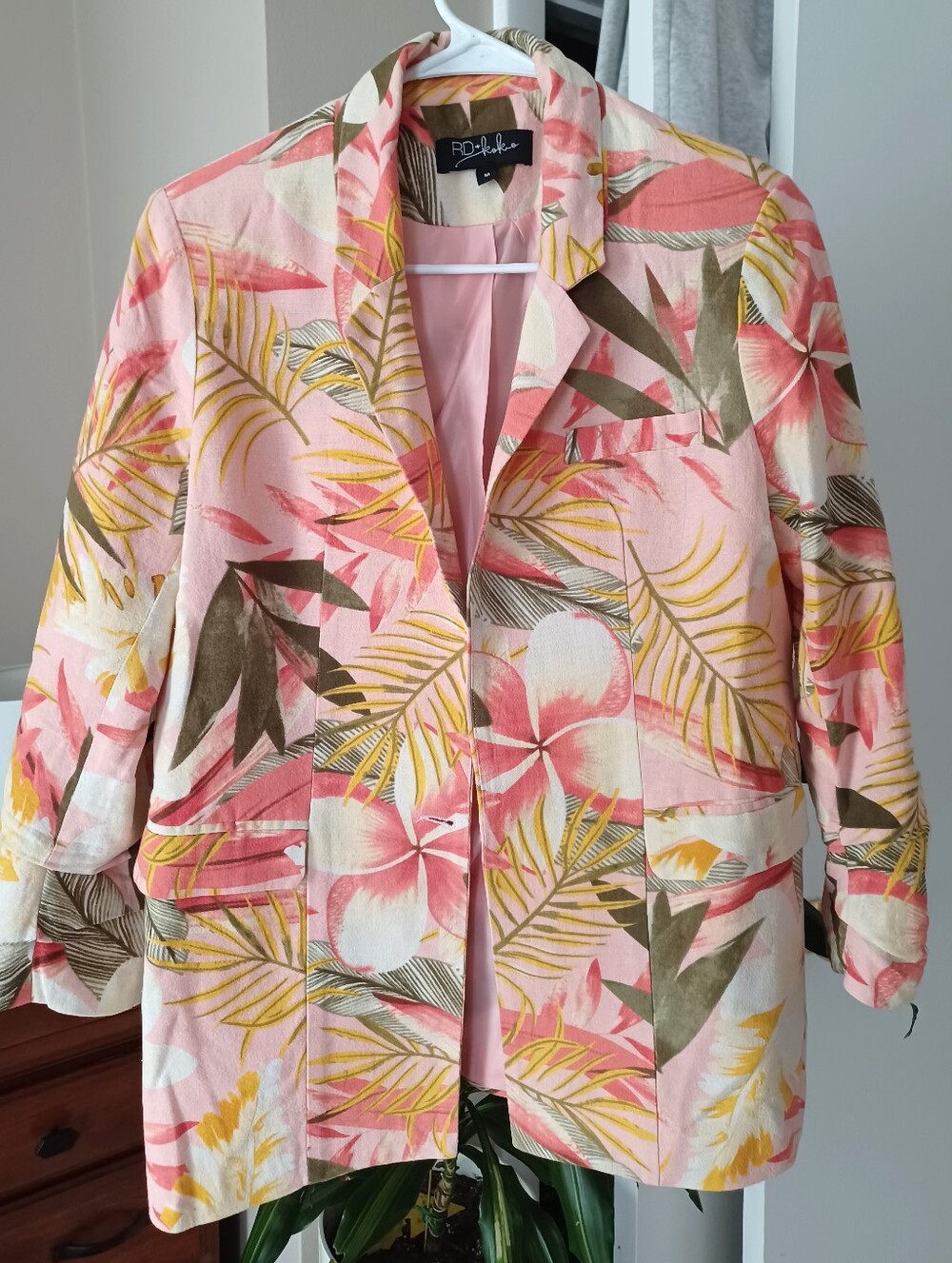 Floral Pink Tropical Blazer Jacket